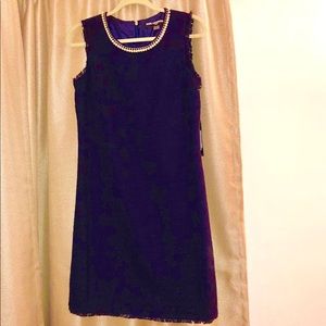 Karl Lagerfeld Navy Sheath w/Pearl Neckline Size 6